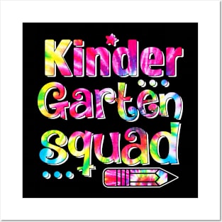 Tie Dye Kindergarten Squad Back To School Teachers Student Posters and Art